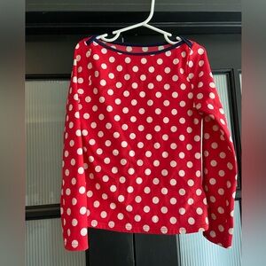 Lands' End Red and White Polka Dot Rashguard Swim Top size 6